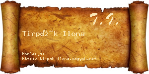 Tirpák Ilona névjegykártya